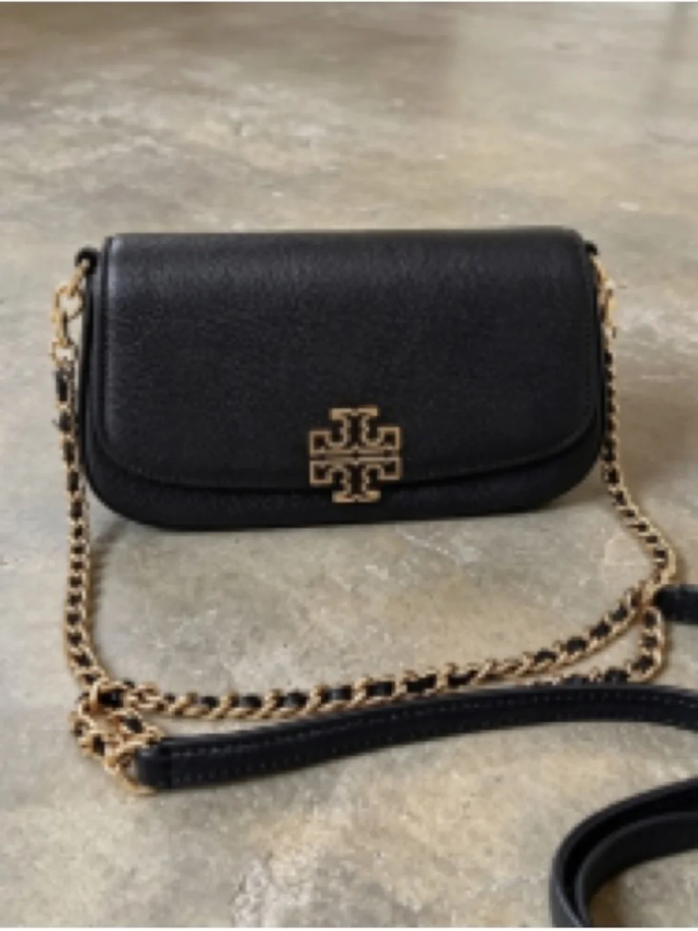 Tory Burch Black Leather Chain Crossbody Bag